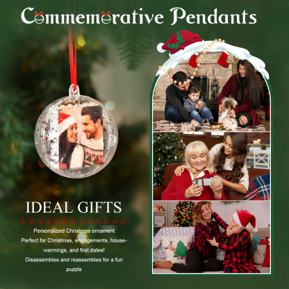 Personalised Photo Mini Puzzle Christmas Bauble Ornament