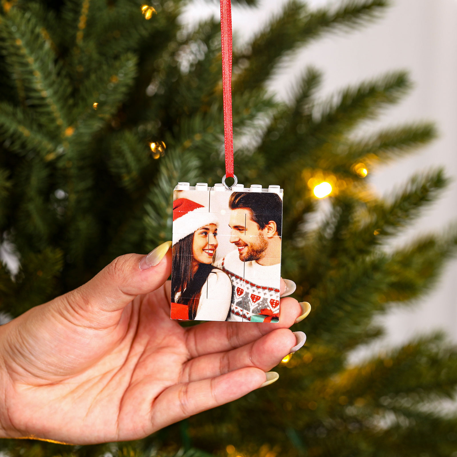 Personalised Photo Mini Puzzle Christmas Bauble Ornament