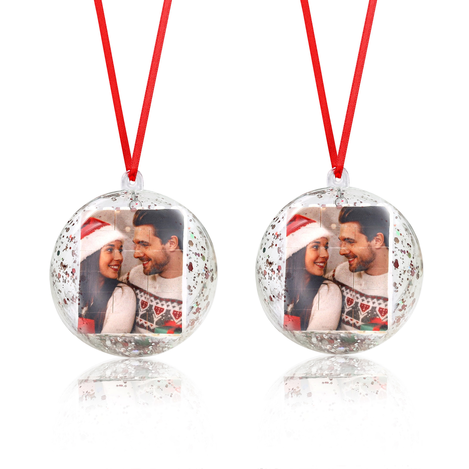 Personalised photo Christmas bauble, Christmas tree decoration, keepsake gift for couples, parents, children and friends | Jessemade