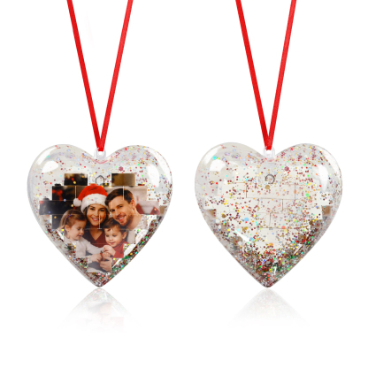 Photo Heart Ornament Personalised Xmas Gift For Family | Jessemade
