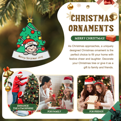 Personalised Family Christmas Tree Ornament 2025