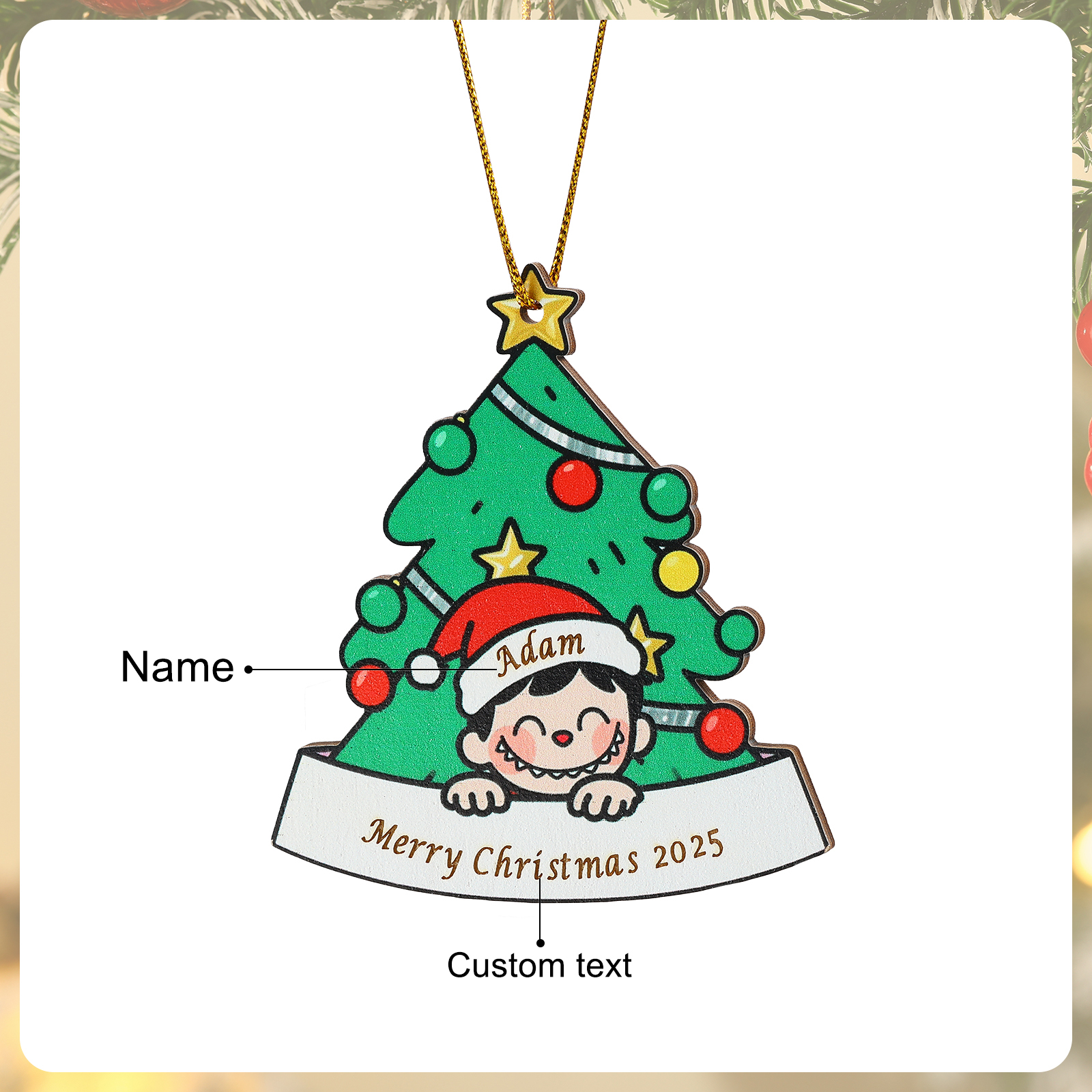 Personalised Family Christmas Tree Ornament 2025