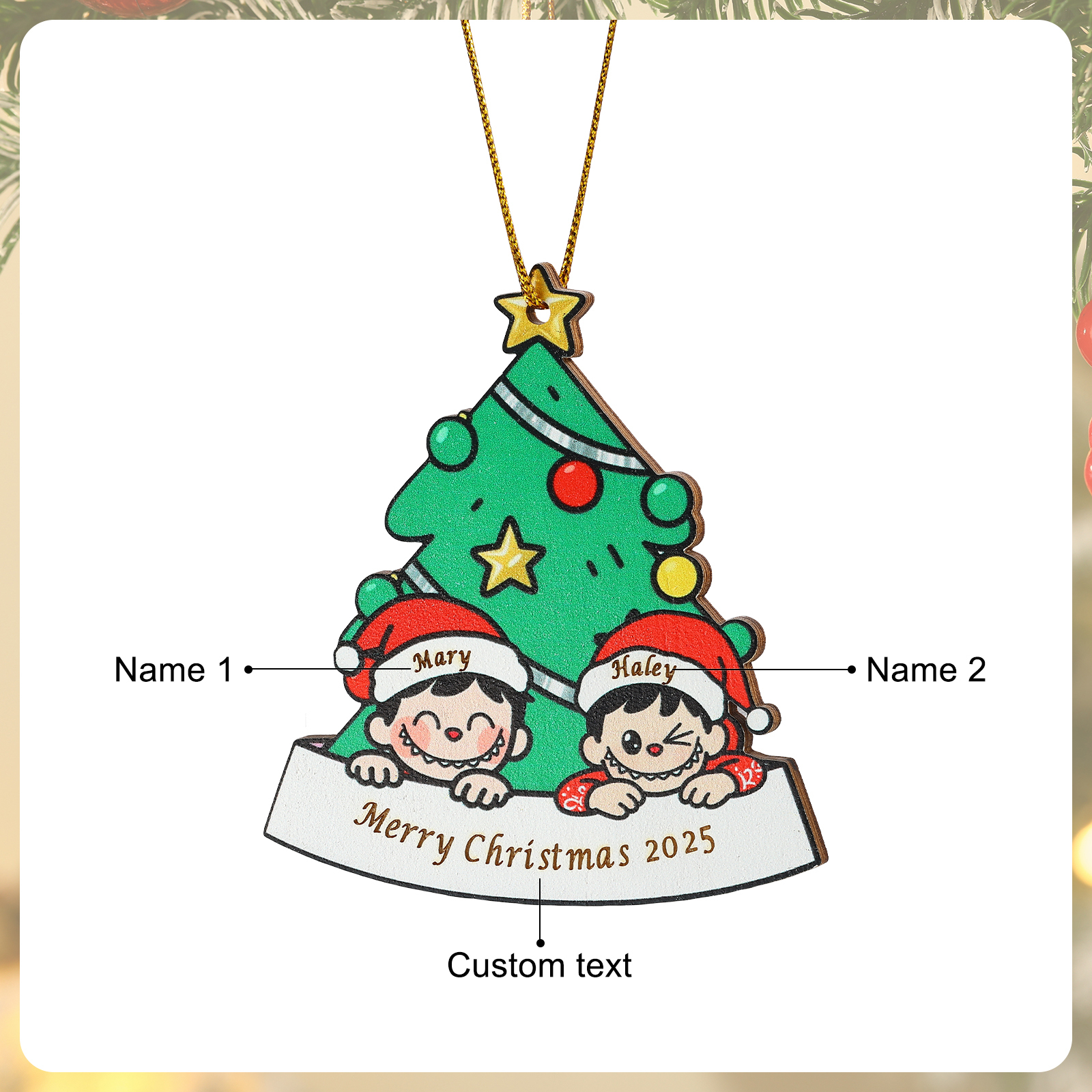 Personalised Family Christmas Tree Ornament 2025