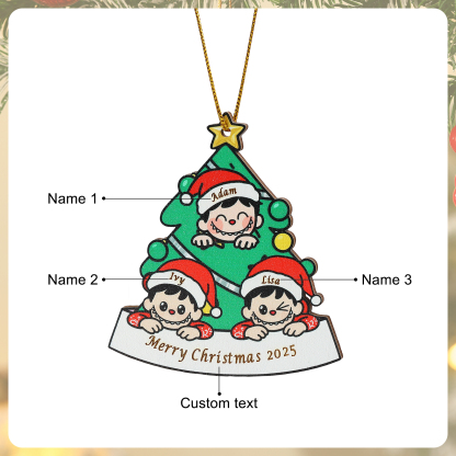 Personalised Family Christmas Tree Ornament 2025