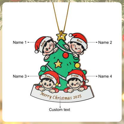 Personalised Family Christmas Tree Ornament 2025