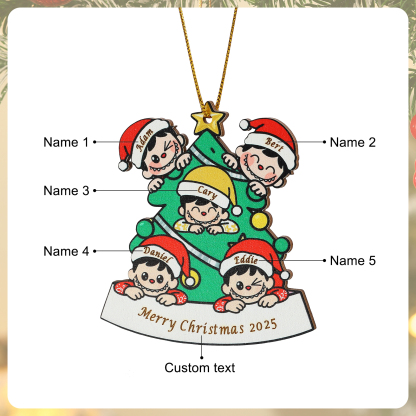 Personalised Family Christmas Tree Ornament 2025