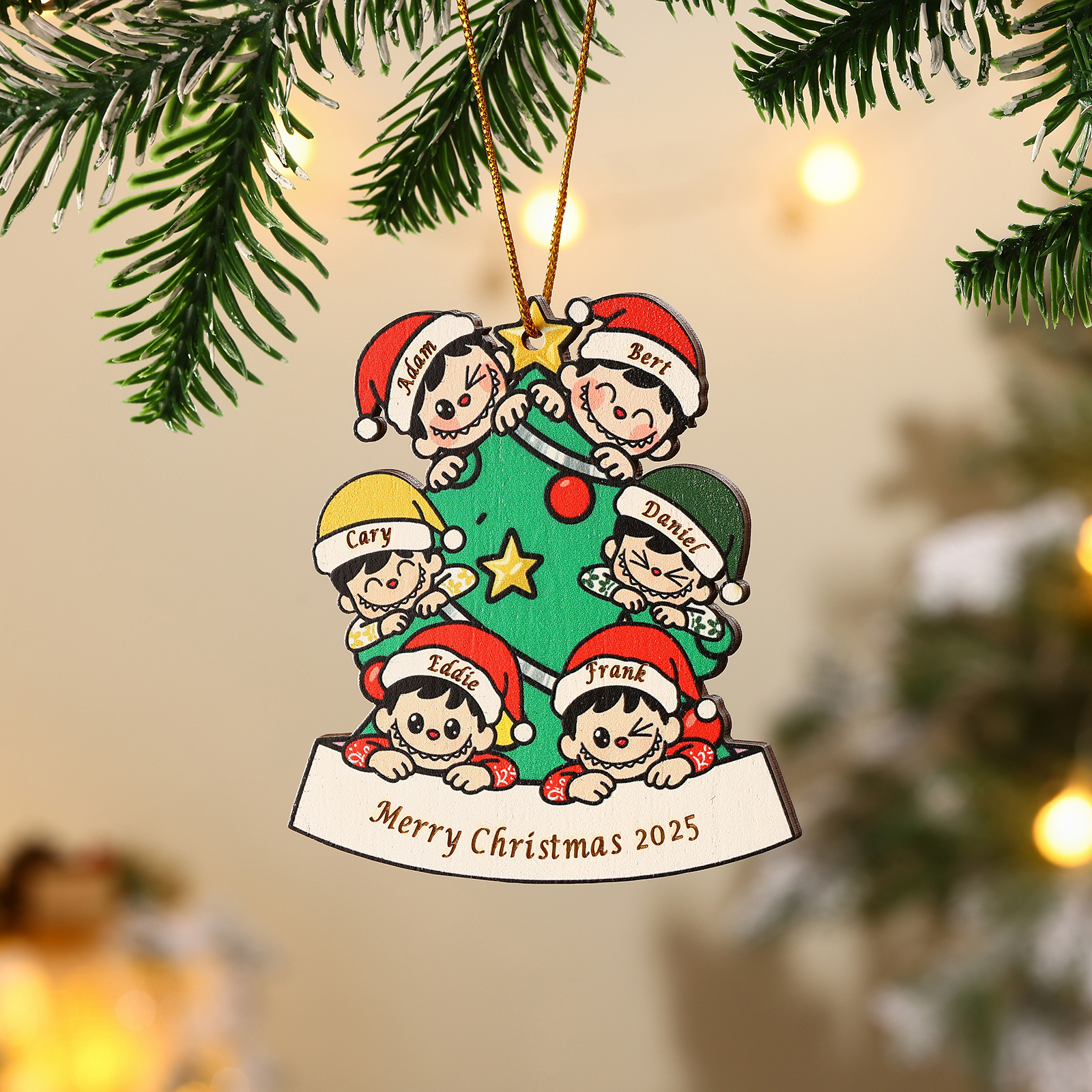 Personalised Family Christmas Tree Ornament 2025