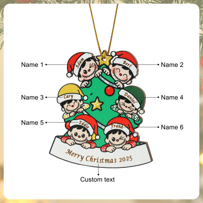 Personalised Family Christmas Tree Ornament 2025