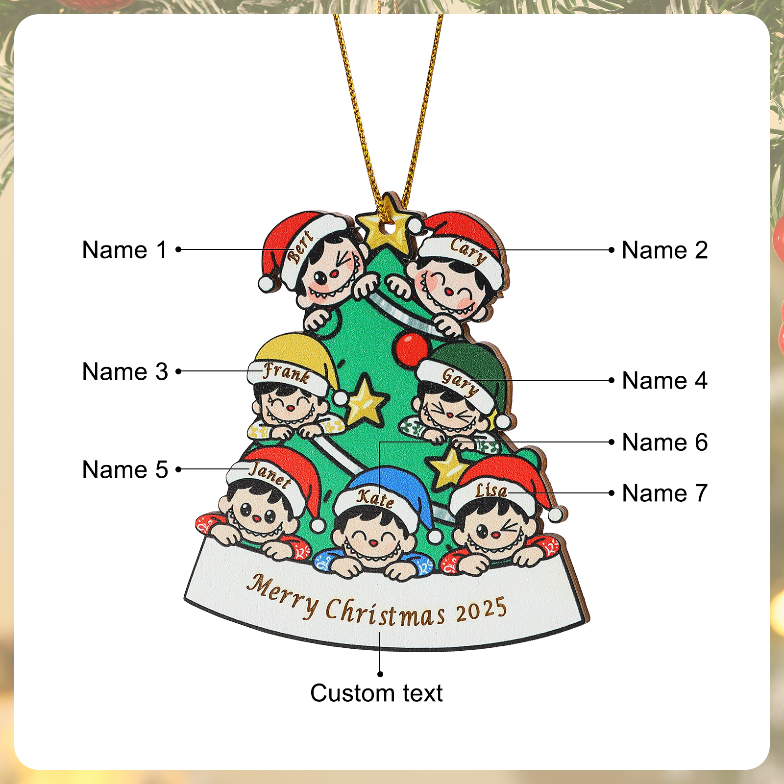 Personalised Family Christmas Tree Ornament 2025