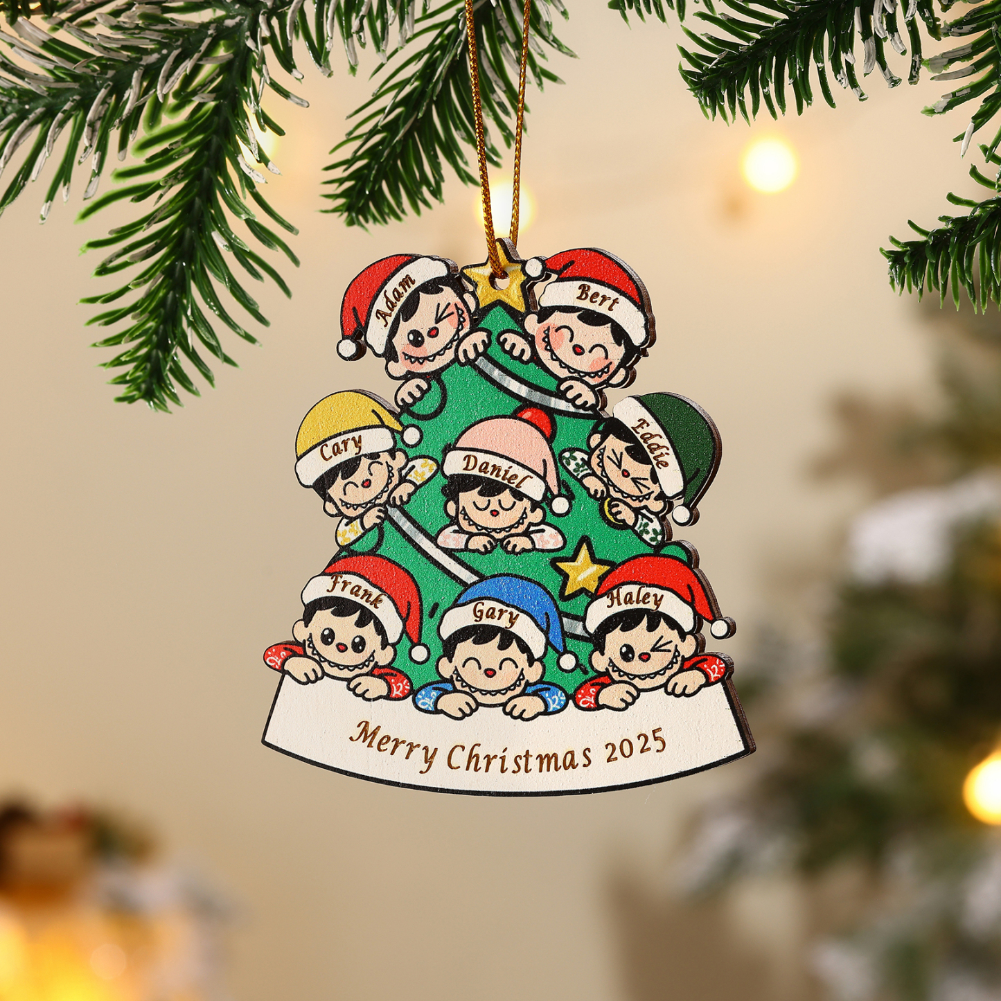 Personalised Family Christmas Tree Ornament 2025
