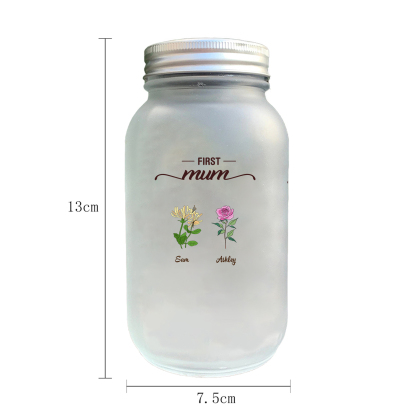 Personalised Flower Solar Mason Jar Light for Nan