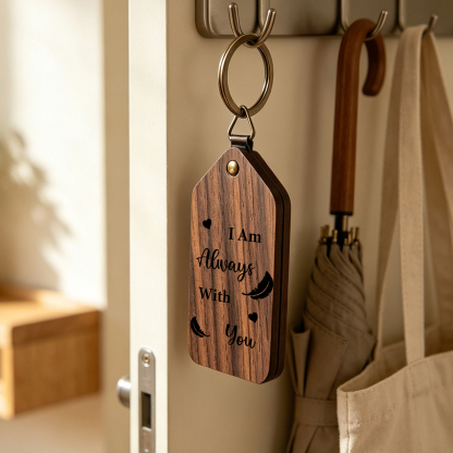 Personalised Wooden Photo Keyring Memorial Gift