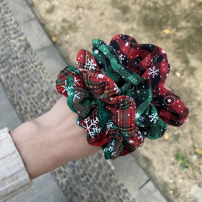 Christmas Scrunchie Set Festive Hair Ties for Holiday Cheer