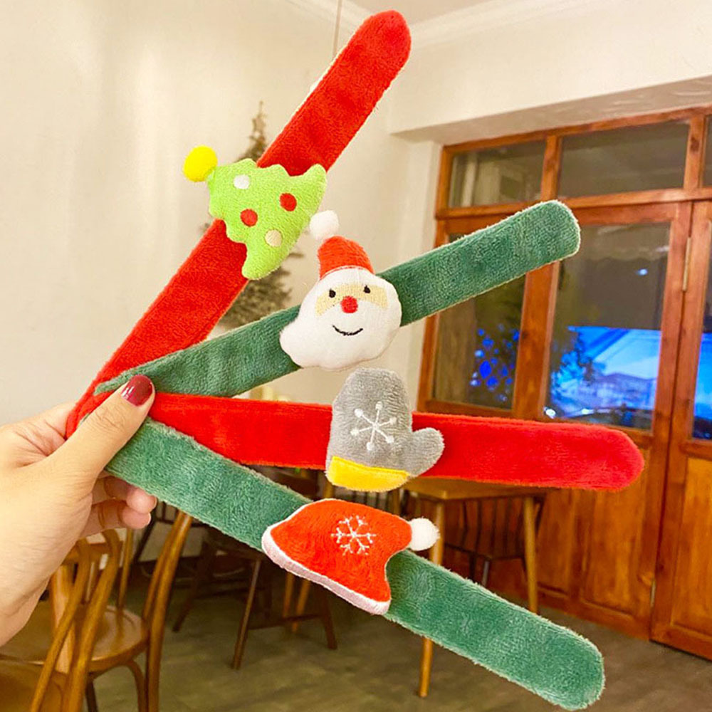Festive Christmas Plush Bracelet for Kids Holiday Family Gift
