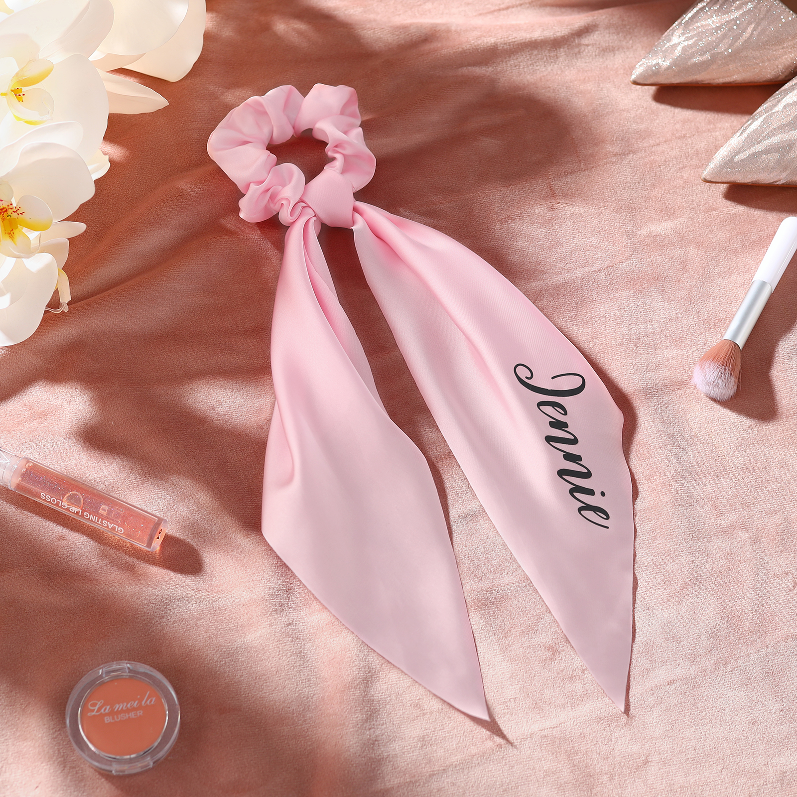 Personalised Satin Scrunchie with Name – Custom Gift for Women | Jessemade