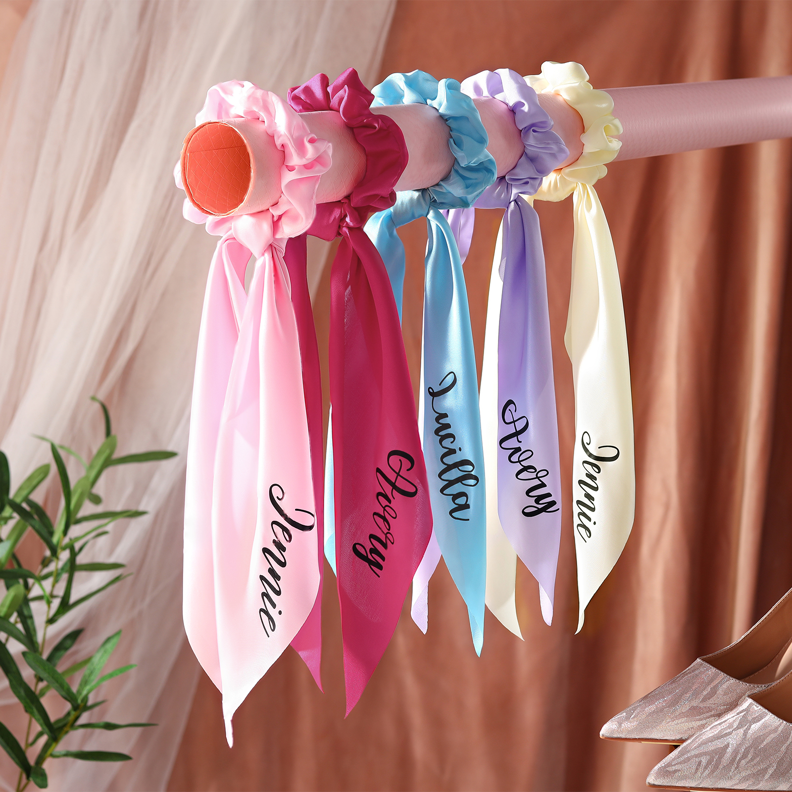 Personalised Satin Scrunchie with Name – Custom Gift for Women | Jessemade