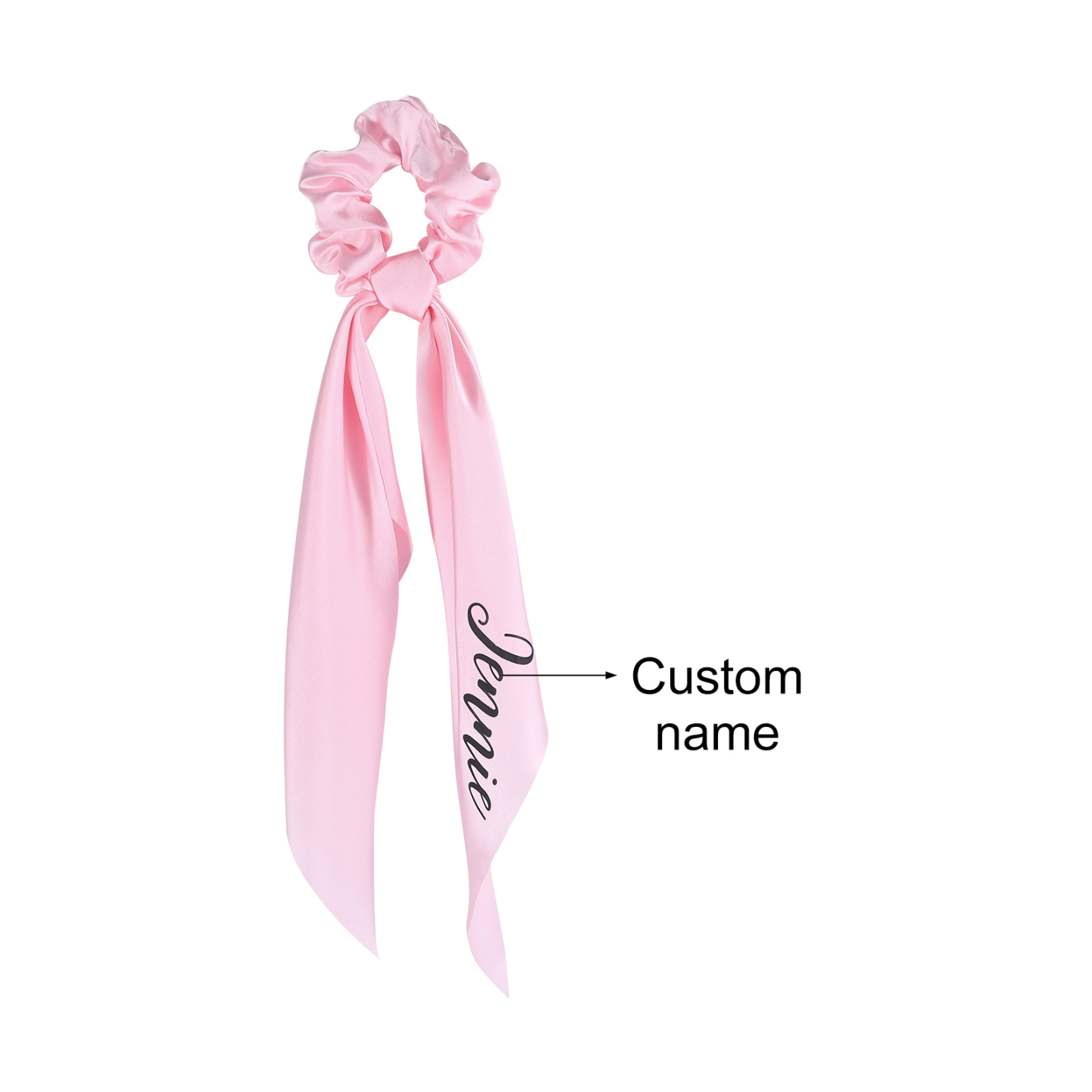 Personalised Satin Scrunchie with Name – Custom Gift for Women | Jessemade
