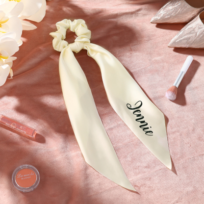 Personalised Satin Scrunchie with Name – Custom Gift for Women | Jessemade