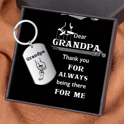 Personalised Fist Bump Keychain Custom 1 Name & 1 Text Keyring Gifts for Grandpa/Poppy-Jessemade AU