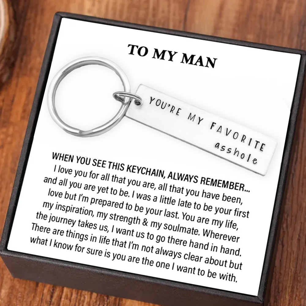 Valentine's Day Gifts You're My favourite Asshole Keychain, Funny Keychain For Women Men-Jessemade AU