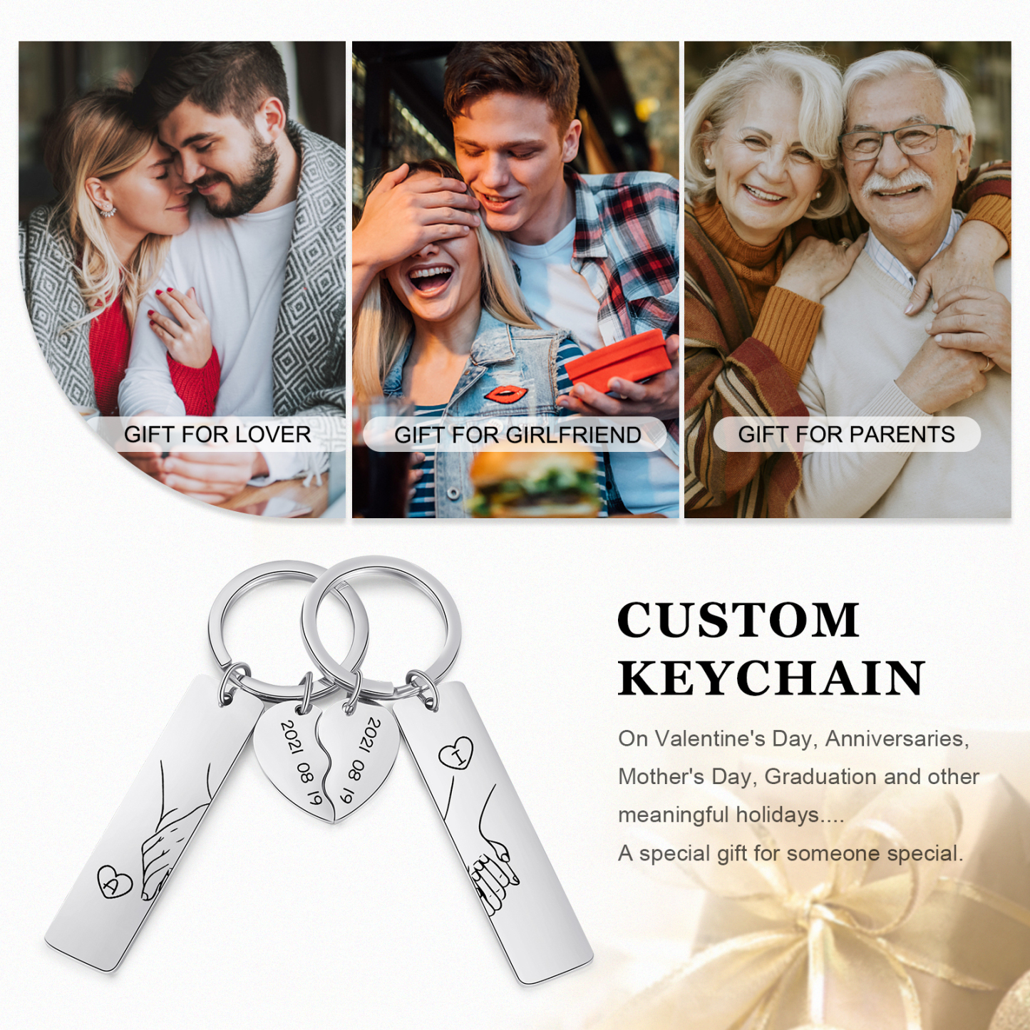 Personalised Couple Gift Box Set Custom Wallets & Keychains for Special Moments