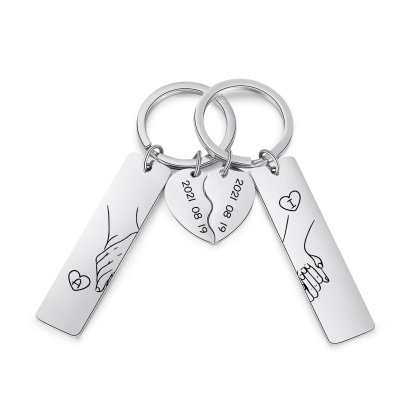 Personalised Couple Gift Box Set Custom Wallets & Keychains for Special Moments