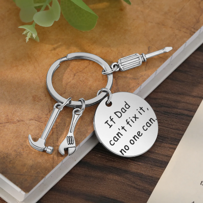 “If Dad Can’t Fix It, No One Can” Stainless Steel Keyring – Practical Gift for Dad | Jessemade