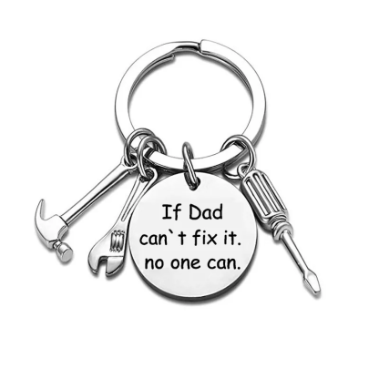 “If Dad Can’t Fix It, No One Can” Stainless Steel Keyring – Aussie Gift for Dad | Jessemade