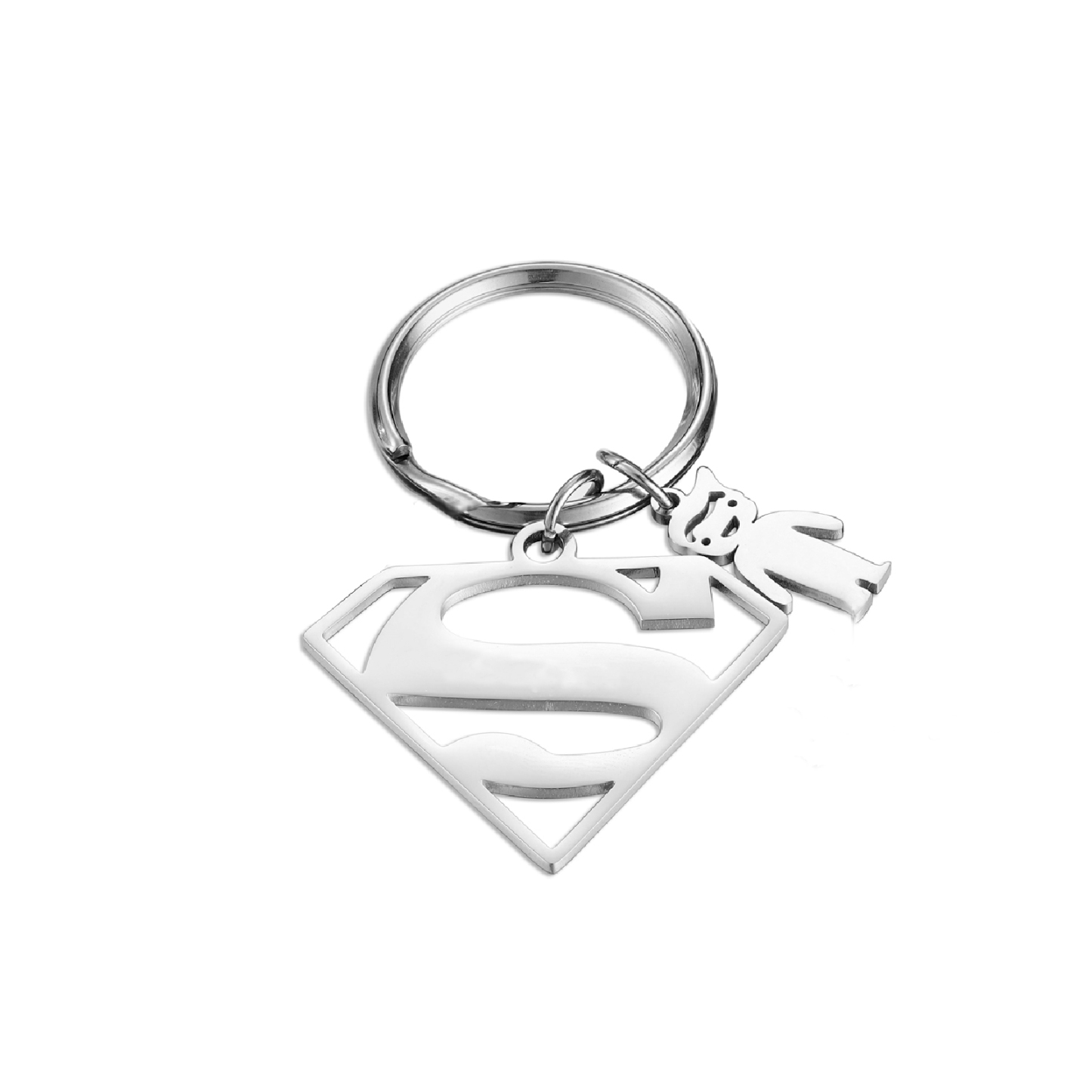 Kid Charm Superhero Personalised Keyring with 1 Name for Father's Day | Jessemade
