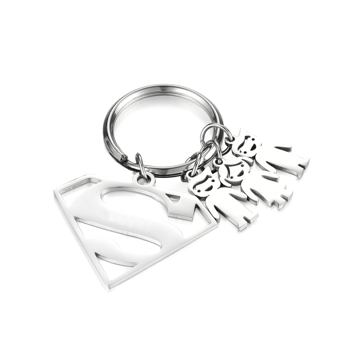 Kid Charm Superhero Personalised Keyring with 3 Names for Father's Day | Jessemade
