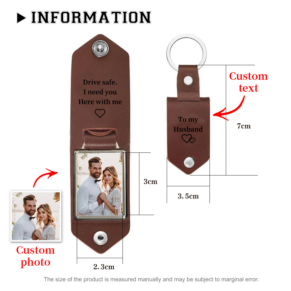 Personalised Gift Box for Him Custom Photo & Name Wallet Leather Photo Keychain and Wallet Card
