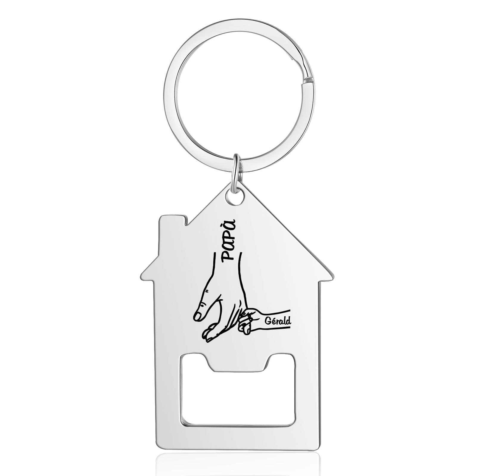 Personalised Holding Hands Keychain Custom 2–5 Names Bottle Opener House-Shaped Keyring Gifts for Family-Jessemade AU