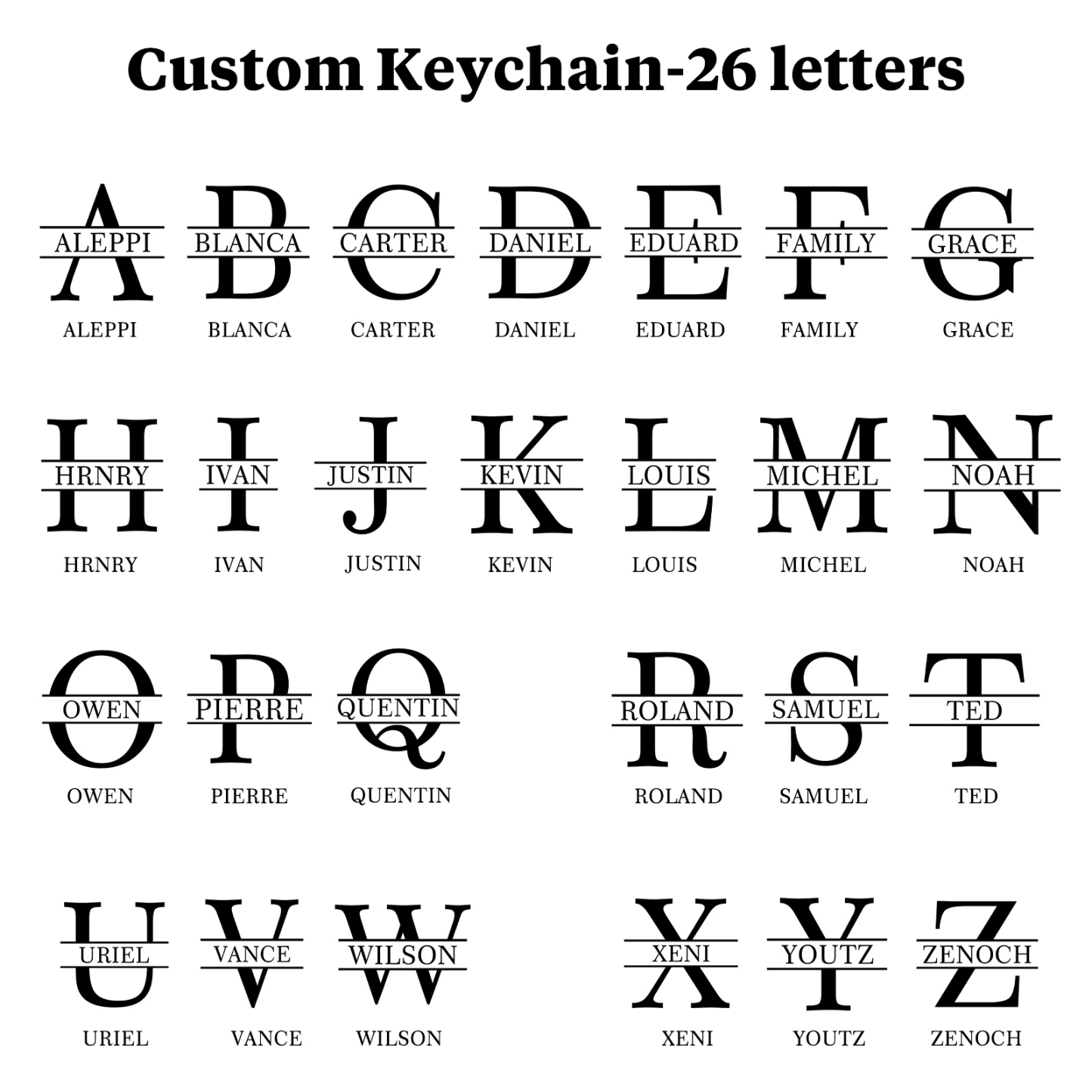 Personalised Men Leather Keychain Custom 2-7 Names & 1 Letter Keyring Gift for Dad/Grandpa | Jessemade-Jessemade AU