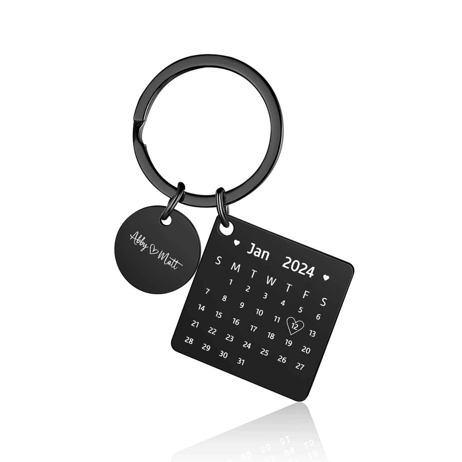 Personalised Calendar Keychain Custom Date & Text Keyring Gifts for Couple | Jessammade-Jessemade AU