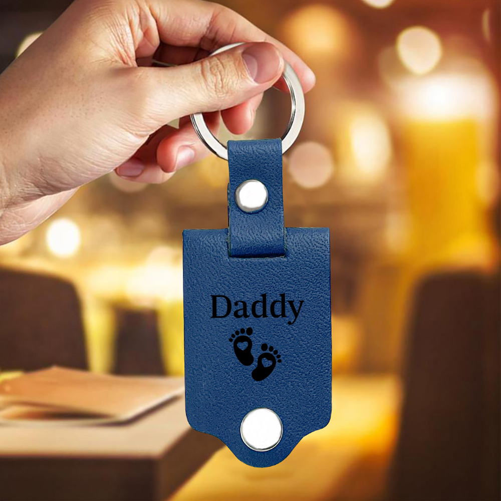 Personalised Photo Keyring for Dad – Drive Safe Message with Custom 2 Texts & 1 Photo Insert | Jessemade