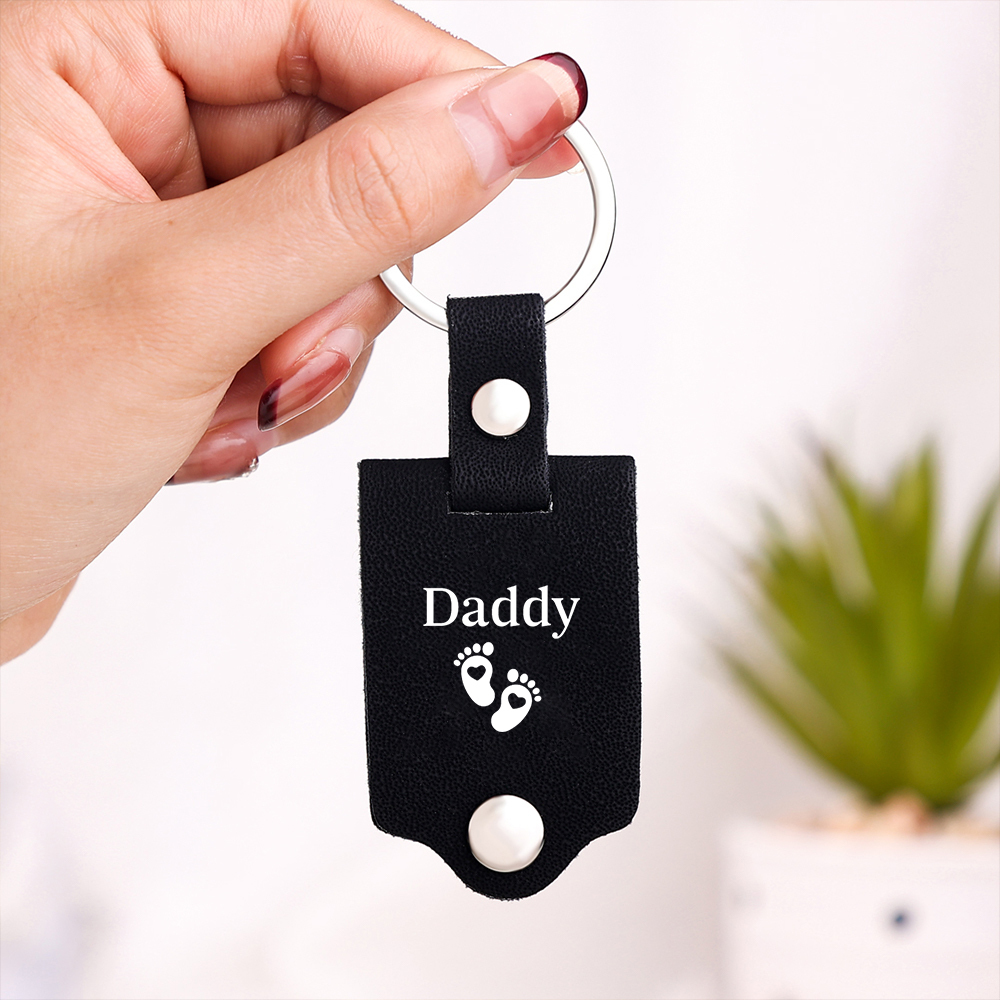 Personalised Photo Keyring for Dad – Drive Safe Message with Custom 2 Texts & 1 Photo Insert | Jessemade