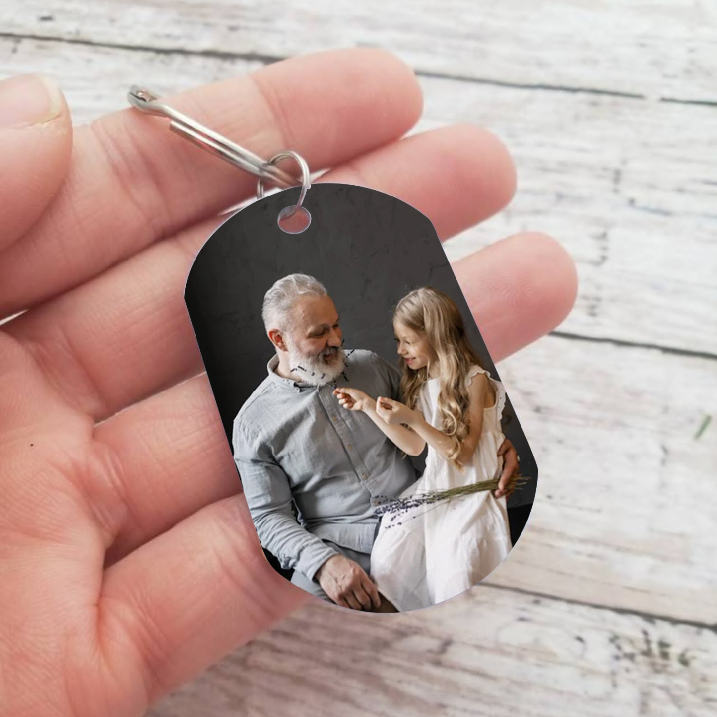 Personalised Memorial Keychain Custom Photo & Text Keyring Gifts for Him/Her - I Used To Be Her Angel Now She Is Mine-Jessemade AU