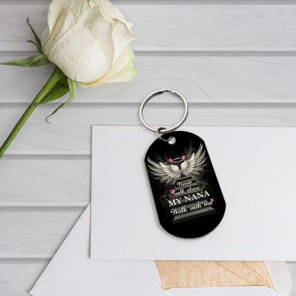 Personalised Memorial Keychain Custom Text Keyring Gifts for Him/Her - Never Walk Alone-Jessemade AU