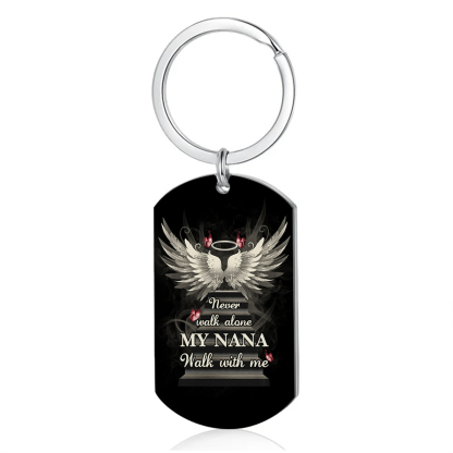Personalised Memorial Keychain Custom Text Keyring Gifts for Him/Her - Never Walk Alone-Jessemade AU