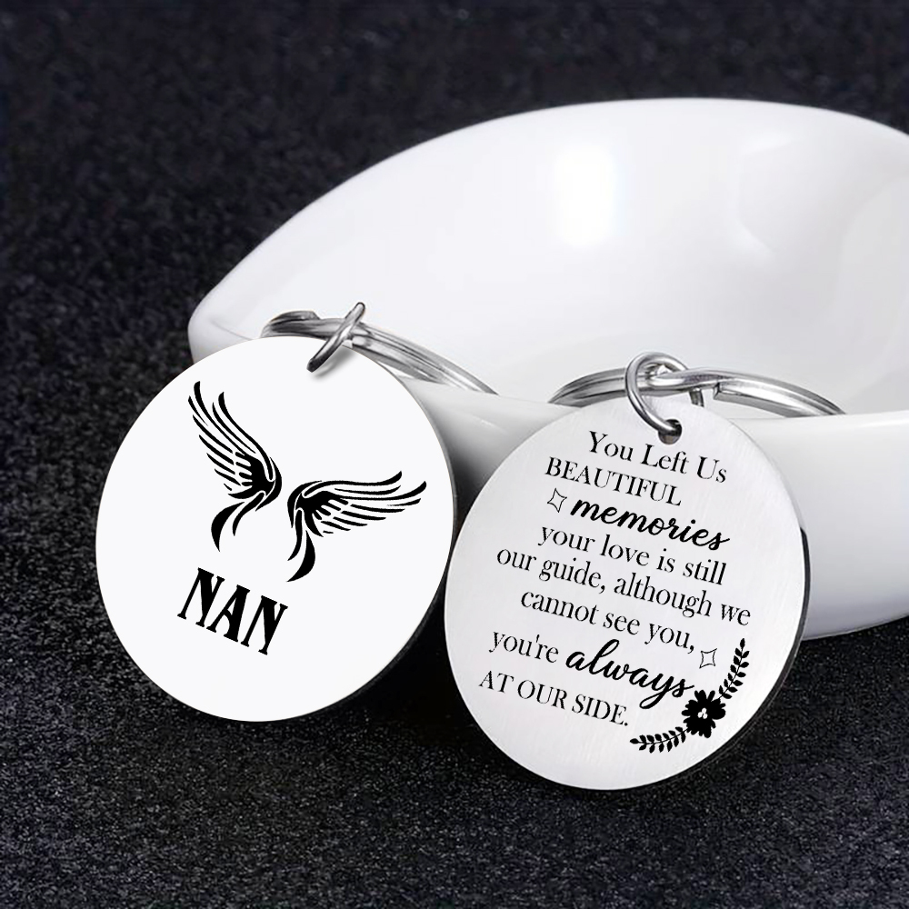 Personalised Memorial Keychain Custom Name Keyring Gifts for Him/Her - You Left Us Beautiful Memories Your Love Is Still Our Guide-Jessemade AU