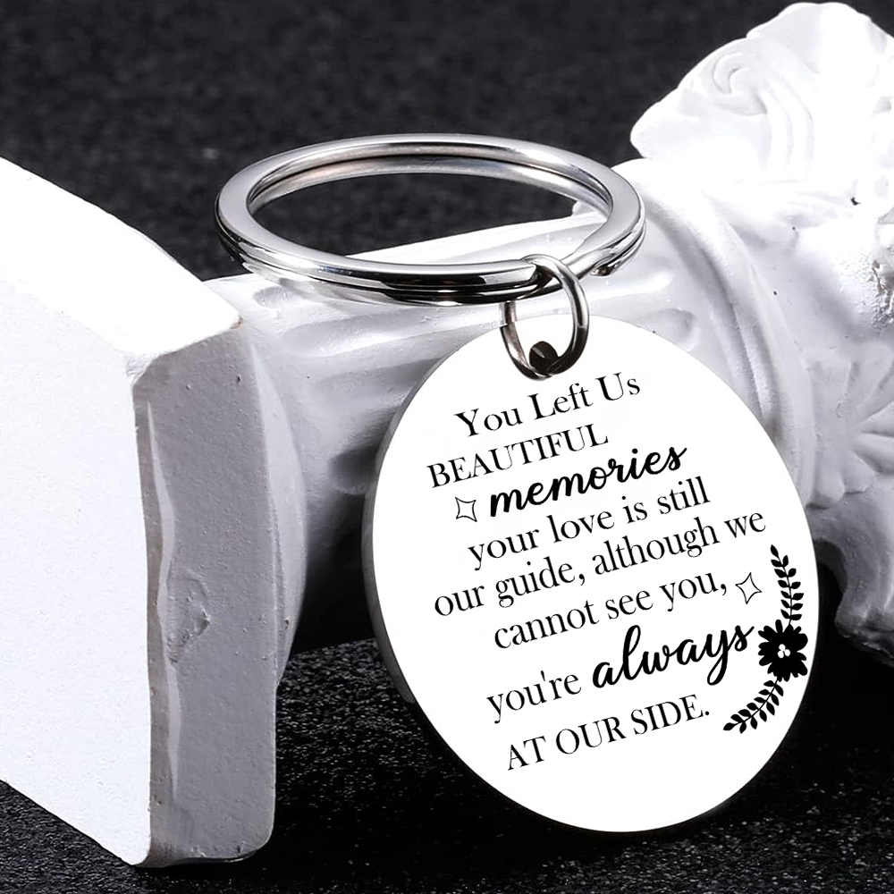 Personalised Memorial Keychain Custom Name Keyring Gifts for Him/Her - You Left Us Beautiful Memories Your Love Is Still Our Guide-Jessemade AU