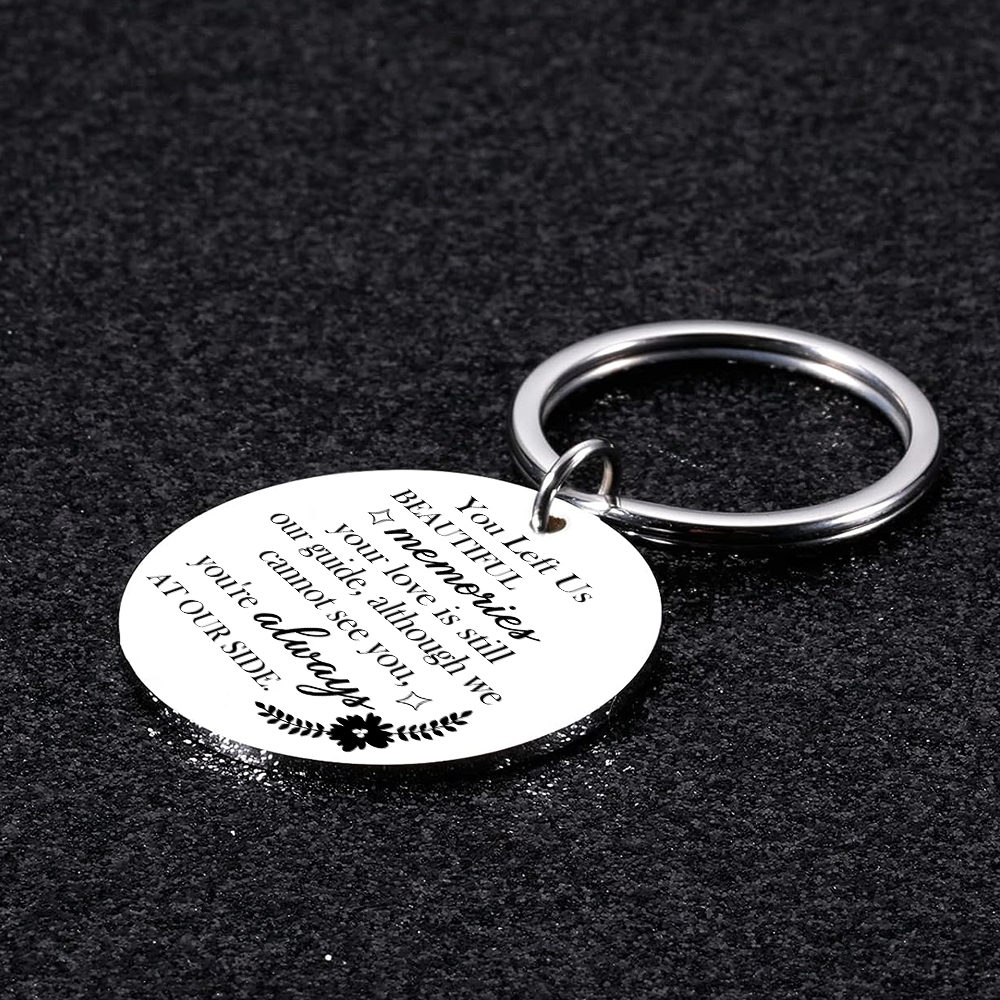 Personalised Memorial Keychain Custom Name Keyring Gifts for Him/Her - You Left Us Beautiful Memories Your Love Is Still Our Guide-Jessemade AU