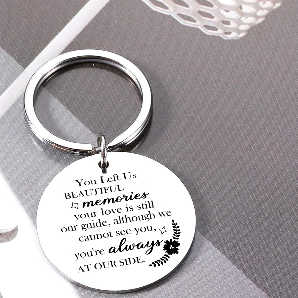 Personalised Memorial Keychain Custom Name Keyring Gifts for Him/Her - You Left Us Beautiful Memories Your Love Is Still Our Guide-Jessemade AU