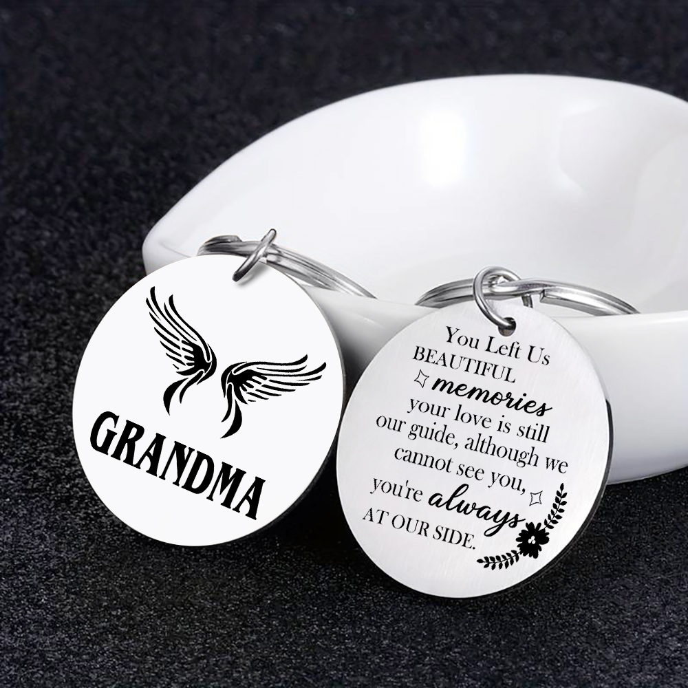Personalised Memorial Keychain Custom Name Keyring Gifts for Him/Her - You Left Us Beautiful Memories Your Love Is Still Our Guide-Jessemade AU