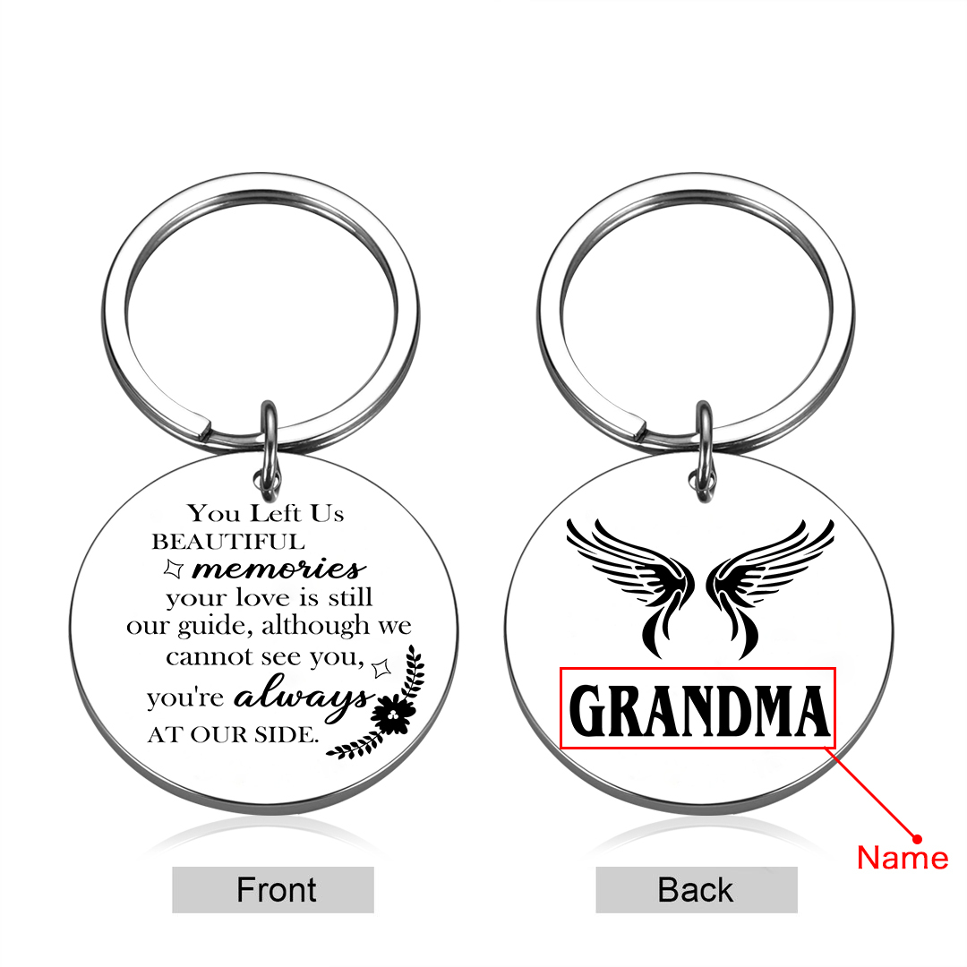 Personalised Memorial Keychain Custom Name Keyring Gifts for Him/Her - You Left Us Beautiful Memories Your Love Is Still Our Guide-Jessemade AU