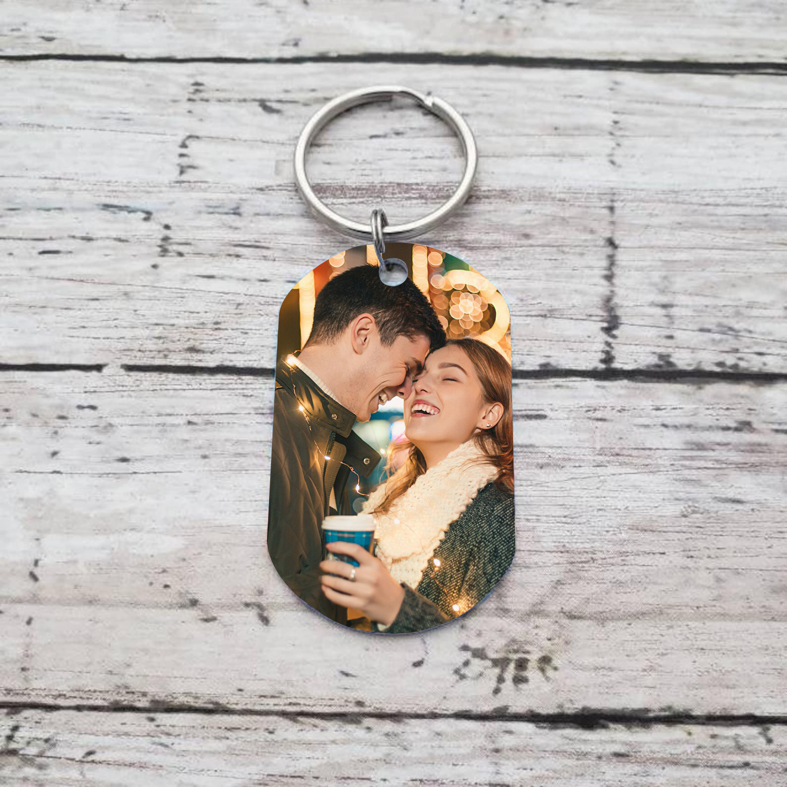 Personalised Couple Keychain with Custom Photo Initials & Date A Unique Gift of Love-Jessemade AU