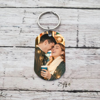 Personalised Couple Keychain with Custom Photo Initials & Date A Unique Gift of Love-Jessemade AU