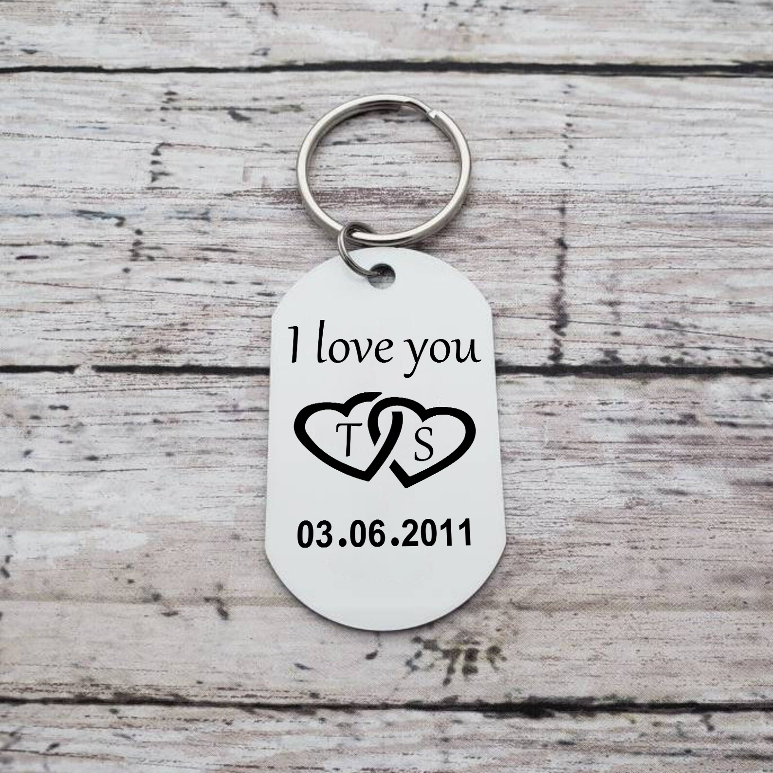 Personalised Couple Keychain with Custom Photo Initials & Date A Unique Gift of Love-Jessemade AU