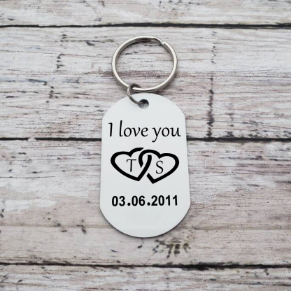 Personalised Couple Keychain with Custom Photo Initials & Date A Unique Gift of Love-Jessemade AU