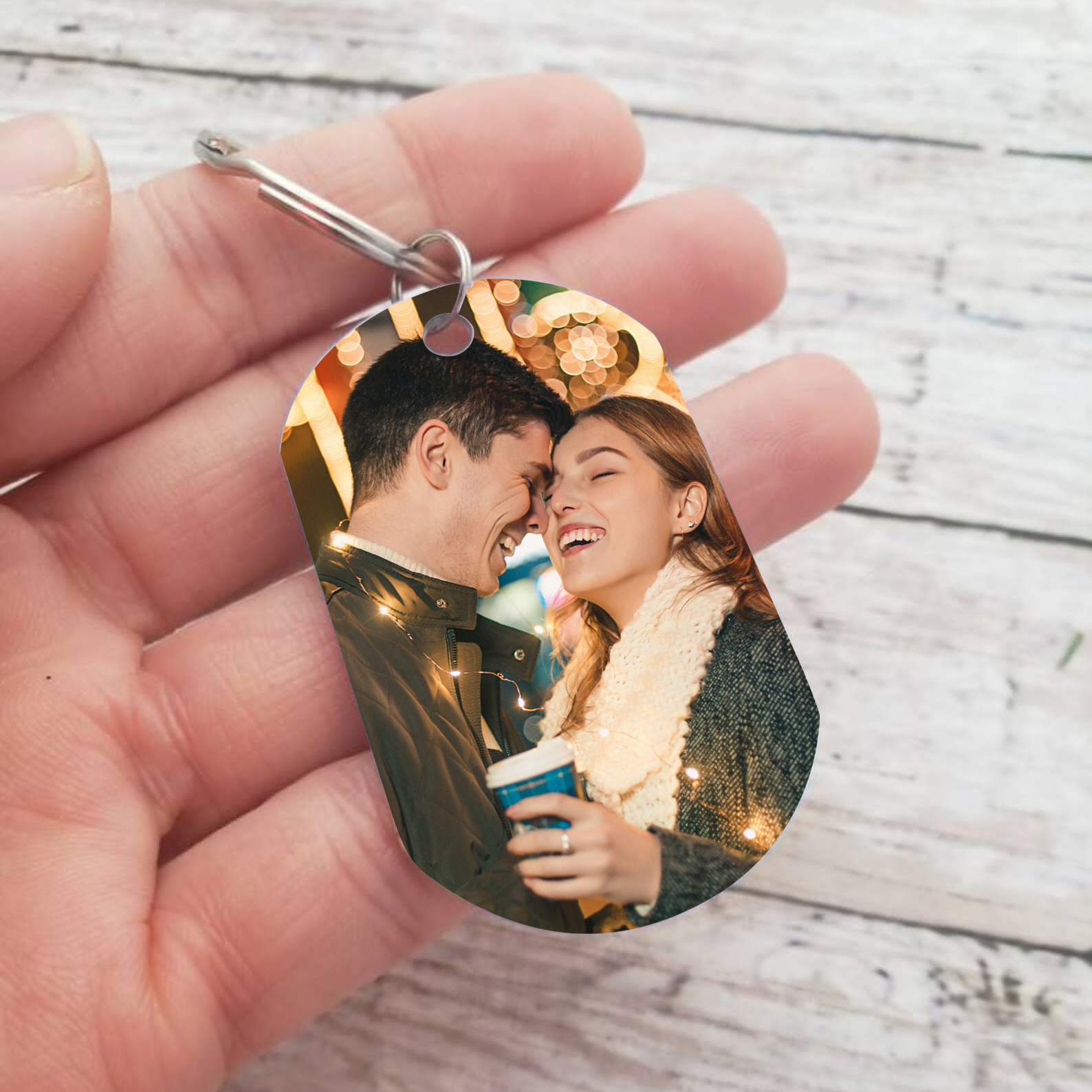 Personalised Couple Keychain with Custom Photo Initials & Date A Unique Gift of Love-Jessemade AU